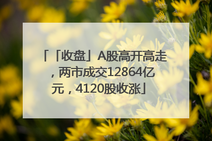 「收盘」A股高开高走,两市成交12864亿元,4120股收涨