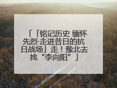 「铭记历史 缅怀先烈·走进昔日的抗日战场」走！豫北去找“李向阳”