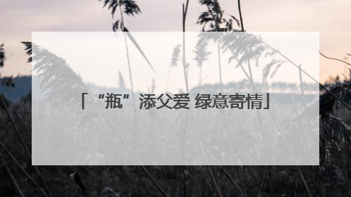 “瓶”添父爱 绿意寄情