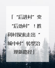 “后进村”变“后劲村”！胜利村探索走出“城中村”转型治理新路径