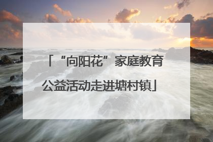 “向阳花”家庭教育公益活动走进塘村镇