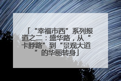 “幸福市西”系列报道之二：盛华路，从“卡脖路”到“景观大道”的华丽转身