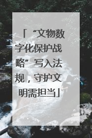 “文物数字化保护战略”写入法规，守护文明需担当
