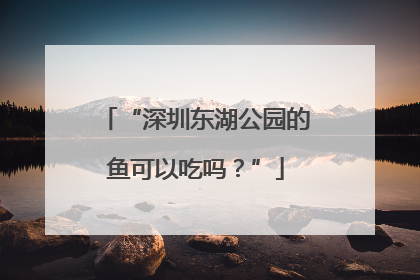 “深圳东湖公园的鱼可以吃吗？”