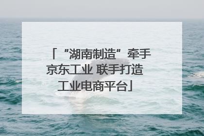 “湖南制造”牵手京东工业 联手打造工业电商平台