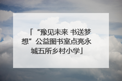 “豫见未来 书送梦想”公益图书室点亮永城五所乡村小学