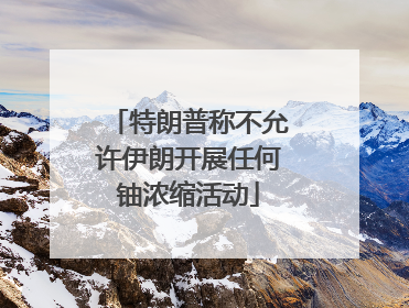 特朗普称不允许伊朗开展任何铀浓缩活动