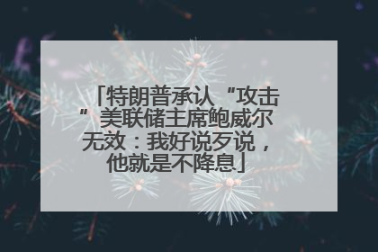 特朗普承认“攻击”美联储主席鲍威尔无效：我好说歹说，他就是不降息