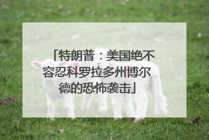 特朗普：美国绝不容忍科罗拉多州博尔德的恐怖袭击