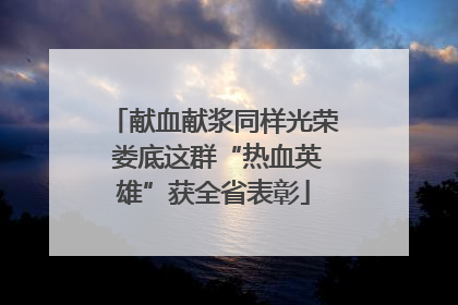 献血献浆同样光荣 娄底这群“热血英雄”获全省表彰