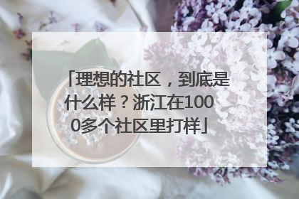 理想的社区，到底是什么样？浙江在1000多个社区里打样