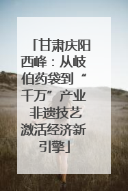 甘肃庆阳西峰：从岐伯药袋到“千万”产业 非遗技艺激活经济新引擎