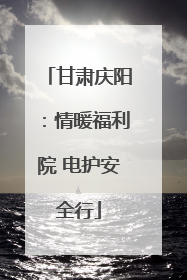 甘肃庆阳：情暖福利院 电护安全行