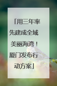 用三年率先建成全域美丽海湾！厦门发布行动方案