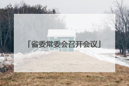 省委常委会召开会议