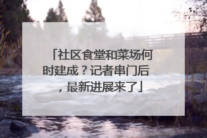 社区食堂和菜场何时建成？记者串门后，最新进展来了