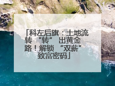 科左后旗：土地流转 “转” 出黄金路！解锁 “双薪” 致富密码