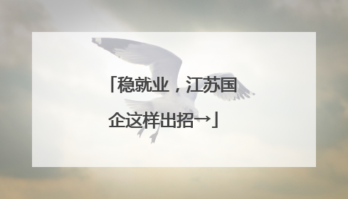 稳就业，江苏国企这样出招→