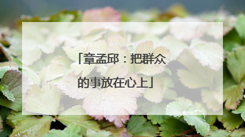 章孟邱：把群众的事放在心上