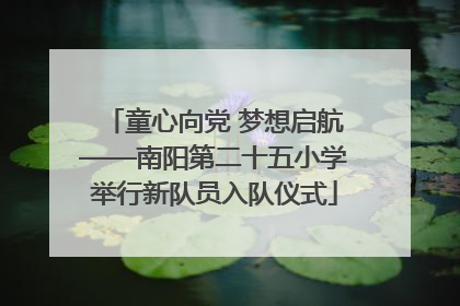 童心向党 梦想启航——南阳第二十五小学举行新队员入队仪式