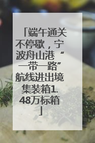 端午通关不停歇，宁波舟山港“一带一路”航线进出境集装箱1.48万标箱