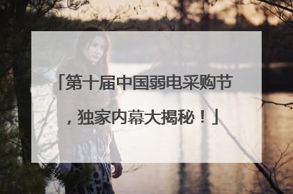 第十届中国弱电采购节，独家内幕大揭秘！