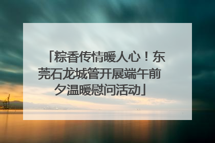 粽香传情暖人心！东莞石龙城管开展端午前夕温暖慰问活动