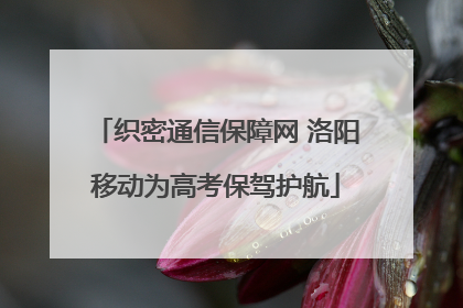 织密通信保障网 洛阳移动为高考保驾护航