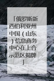 俄罗斯新西伯利亚州中国（山东）信息商务中心在上合示范区揭牌