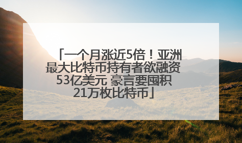 一个月涨近5倍！亚洲最大比特币持有者欲融资53亿美元 豪言要囤积21万枚比特币