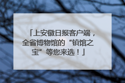 上安徽日报客户端，全省博物馆的“镇馆之宝”等您来选！