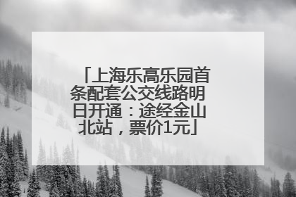 上海乐高乐园首条配套公交线路明日开通：途经金山北站，票价1元