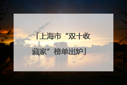 上海市“双十收藏家”榜单出炉