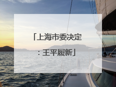 上海市委决定：王平履新