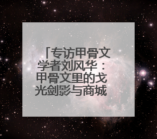 专访甲骨文学者刘风华：甲骨文里的戈光剑影与商城新生