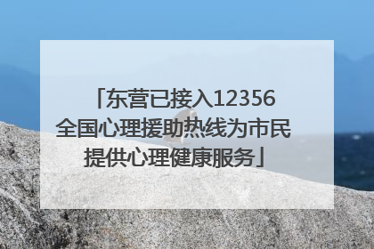 东营已接入12356全国心理援助热线为市民提供心理健康服务