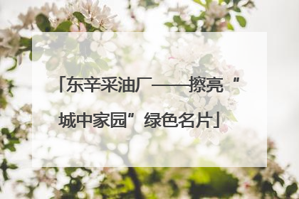 东辛采油厂——擦亮“城中家园”绿色名片