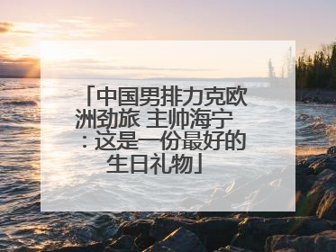 中国男排力克欧洲劲旅 主帅海宁：这是一份最好的生日礼物