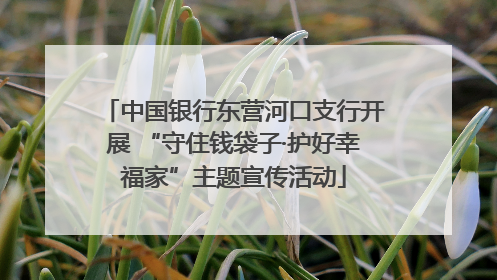 中国银行东营河口支行开展 “守住钱袋子·护好幸福家”主题宣传活动