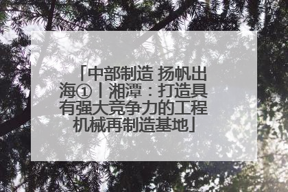 中部制造 扬帆出海①丨湘潭：打造具有强大竞争力的工程机械再制造基地