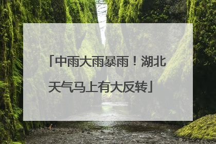 中雨大雨暴雨！湖北天气马上有大反转