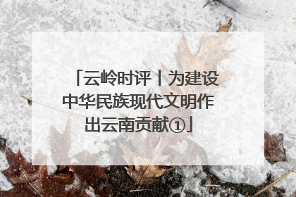 云岭时评丨为建设中华民族现代文明作出云南贡献①