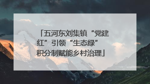 五河东刘集镇“党建红”引领“生态绿” 积分制赋能乡村治理