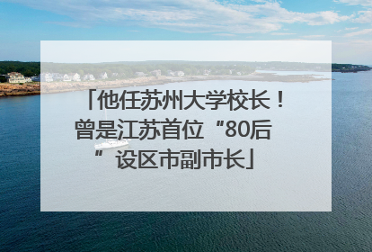 他任苏州大学校长！曾是江苏首位“80后”设区市副市长