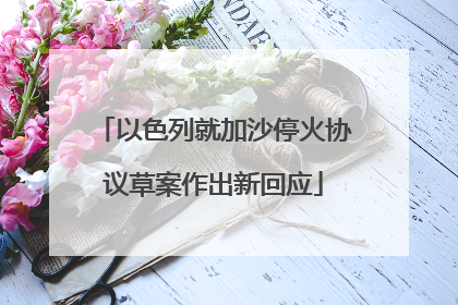 以色列就加沙停火协议草案作出新回应
