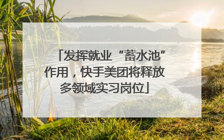 发挥就业“蓄水池”作用，快手美团将释放多领域实习岗位