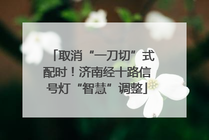 取消“一刀切”式配时！济南经十路信号灯“智慧”调整
