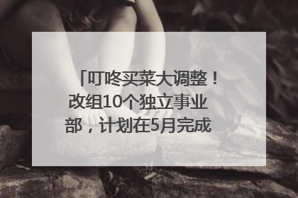 叮咚买菜大调整！改组10个独立事业部，计划在5月完成App端全面改版