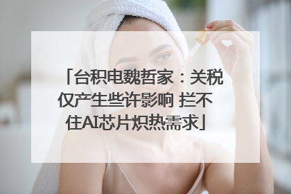 台积电魏哲家：关税仅产生些许影响 拦不住AI芯片炽热需求