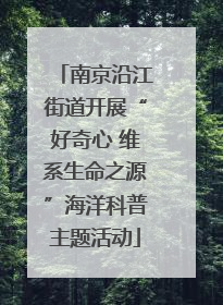 南京沿江街道开展“好奇心 维系生命之源”海洋科普主题活动